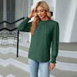 Long Sleeve Blouses Women Frill Mock Neck Shirt