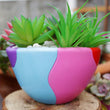 Colorful Face Pattern Resin Flowerpot