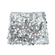 Sexy Women Fashion Low Waist Side Zipper Sequin Mini Skirt