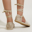 Women Round-toe Lace Rope Bandage Sandals