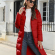Womens Long Puffer Coat Mid-weight Zip Up Jacket