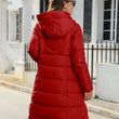 Womens Long Puffer Coat Mid-weight Zip Up Jacket