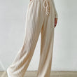 Women Elastic Waist Wide Leg Pants