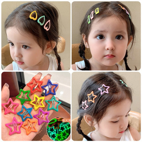 50pcs Girl Hair Clips Lumious in the Night Hairclips