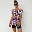 Women's Tankini Swimsuits Ruffled Flowy Tankini Tops with Shorts Swimwear Set