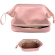 PU Leather Large Capacity  Double Layer Travel Cosmetic Bag
