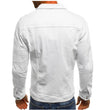 Men Cotton Denim Casual Solid Color Lapel Single Breasted Jacket