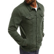 Men Cotton Denim Casual Solid Color Lapel Single Breasted Jacket