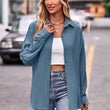 Women Long Sleeve Solid Color Loose  Blouse