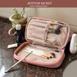PU Leather Large Capacity  Double Layer Travel Cosmetic Bag