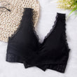 Side Buckle Lace Sports Bras Wireless Push Up Seamless Bra