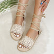 Women Round-toe Lace Rope Bandage Sandals
