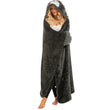 Women Winter Hooded Wearable Cartoon Hoodie Blanket