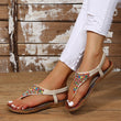 Womens Open Toe Sandals Summer Bohemia Rhinestone Sandals