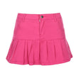 Women Pleated Ruffle Denim Skirt