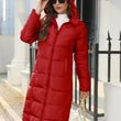 Womens Long Puffer Coat Mid-weight Zip Up Jacket