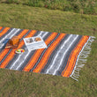 Mexican Serape Blanket with Tassel Bright Colorful Stripe Rainbow Throw Blanket Camping Blanket