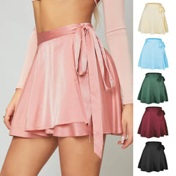 Women Sexy Mini Satin Skirt