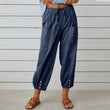Women Elastic High Waist Loose Casual Pants with Pockets