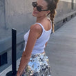 Sexy Women Fashion Low Waist Side Zipper Sequin Mini Skirt