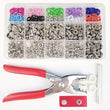 200 Sets 9.5mm 10 Colors Prong Ring Press Studs Snap Fasteners Dummy Clip Pliers