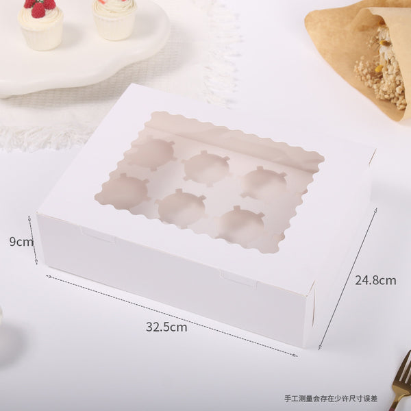 12 Hole Cupcake Box, 20 Pack, White Cupcake Boxes with Window
