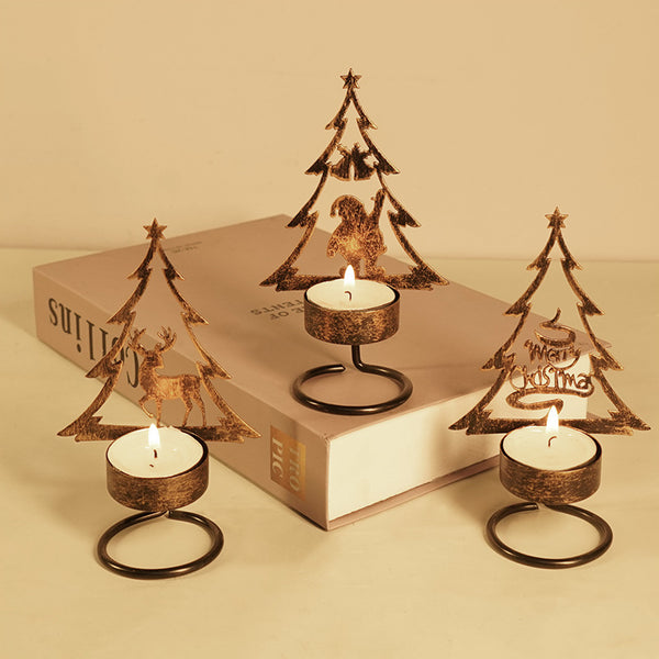 Set of 6 Tea Light Candle Holders Christmas Decoration