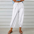 Women Elastic High Waist Loose Casual Pants with Pockets