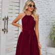 Women Halter Sleeveless Pleated Dress