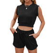 Women Sets Outfits Casual Crop Top and Shorts Set