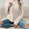 Women Solid Color Hoodie Pullover with Pocket