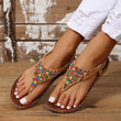 Womens Open Toe Sandals Summer Bohemia Rhinestone Sandals