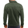 Men Cotton Denim Casual Solid Color Lapel Single Breasted Jacket