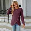 Women Knitted Solid Color Shirt