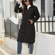 Womens Long Puffer Coat Mid-weight Zip Up Jacket