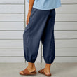 Women Elastic High Waist Loose Casual Pants with Pockets