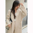 One Size Women's Solid Pocket Knit Sweater Cardigan