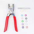200 Sets 9.5mm 10 Colors Prong Ring Press Studs Snap Fasteners Dummy Clip Pliers