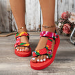 Women's Colorblock Ankle Strap Lightweight Flat Sandals