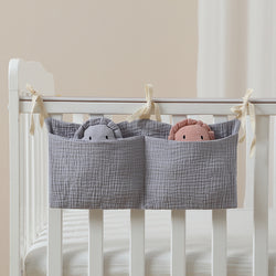 Baby Crib Storage Bag Cotton Multifunctional Newborn Bed Headboard Organizer
