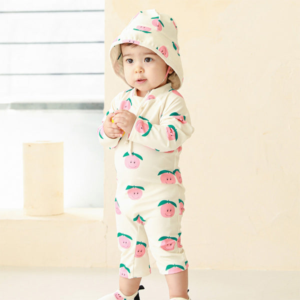 Kids Toddler One-piece Swimsuit with Sun Protection Hat