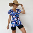 Women's Tankini Swimsuits Ruffled Flowy Tankini Tops with Shorts Swimwear Set