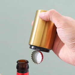Magnetic Automatic Beer Opener Stainless Steel Push Down Bottle Opener