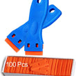 Plastic Razor Blade Scrapers With 100pcs Replacement Blades