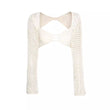 Women's Hollow Crochet Knit 2 Piece Skirt Set