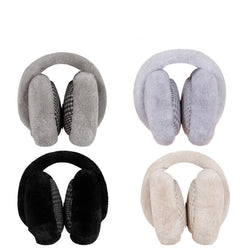 Women Foldable Plaid Fleece Earmuff
