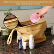 PU Leather Large Capacity  Double Layer Travel Cosmetic Bag