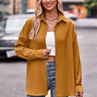 Women Long Sleeve Solid Color Loose  Blouse