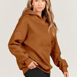 Women Solid Color Hoodie Pullover