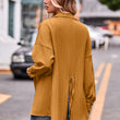 Women Long Sleeve Solid Color Loose  Blouse